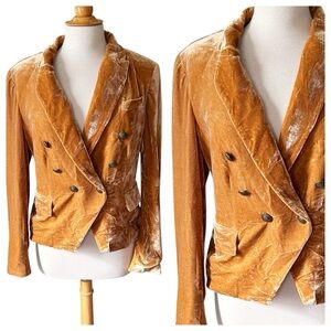 NWT Rachel Zoe Gold Crushed Velvet Blazer - Medium